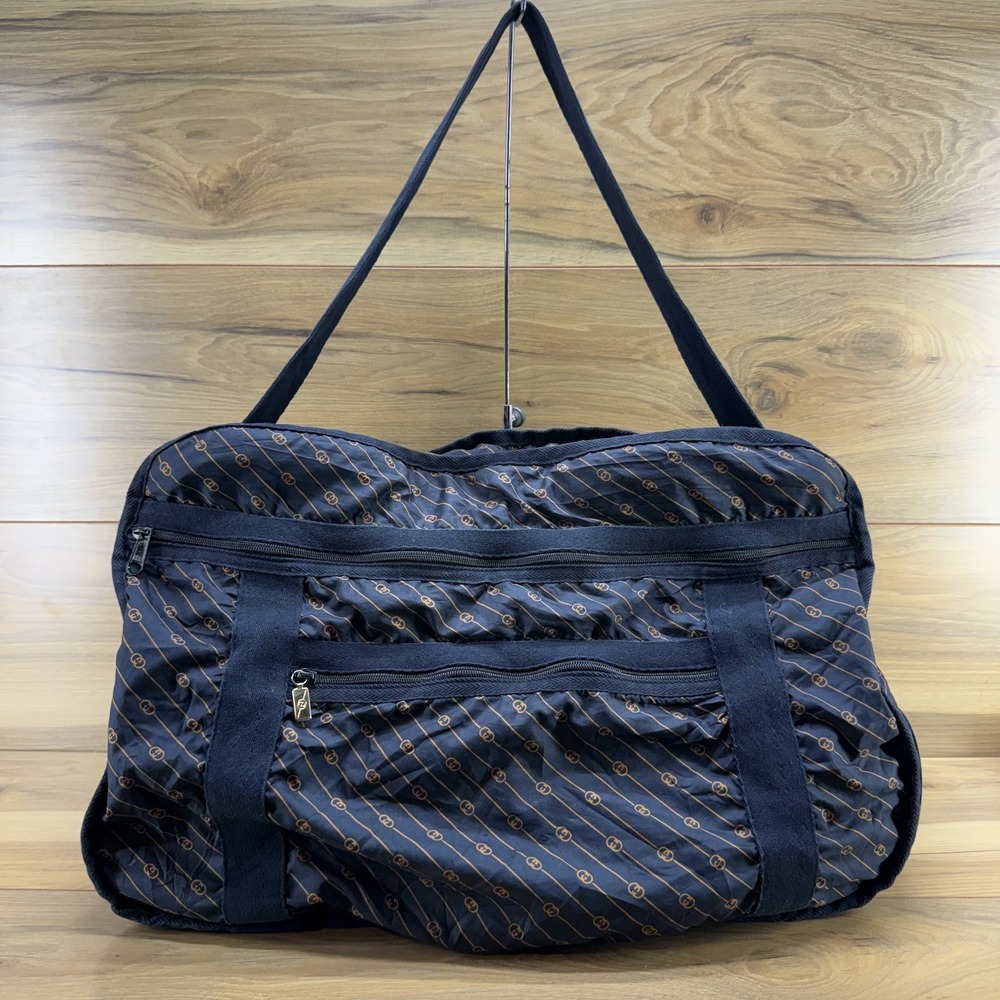 Gucci Vintage Nylon Lightweight Travel Bag Duffle Nylon Cotton Zip Packable